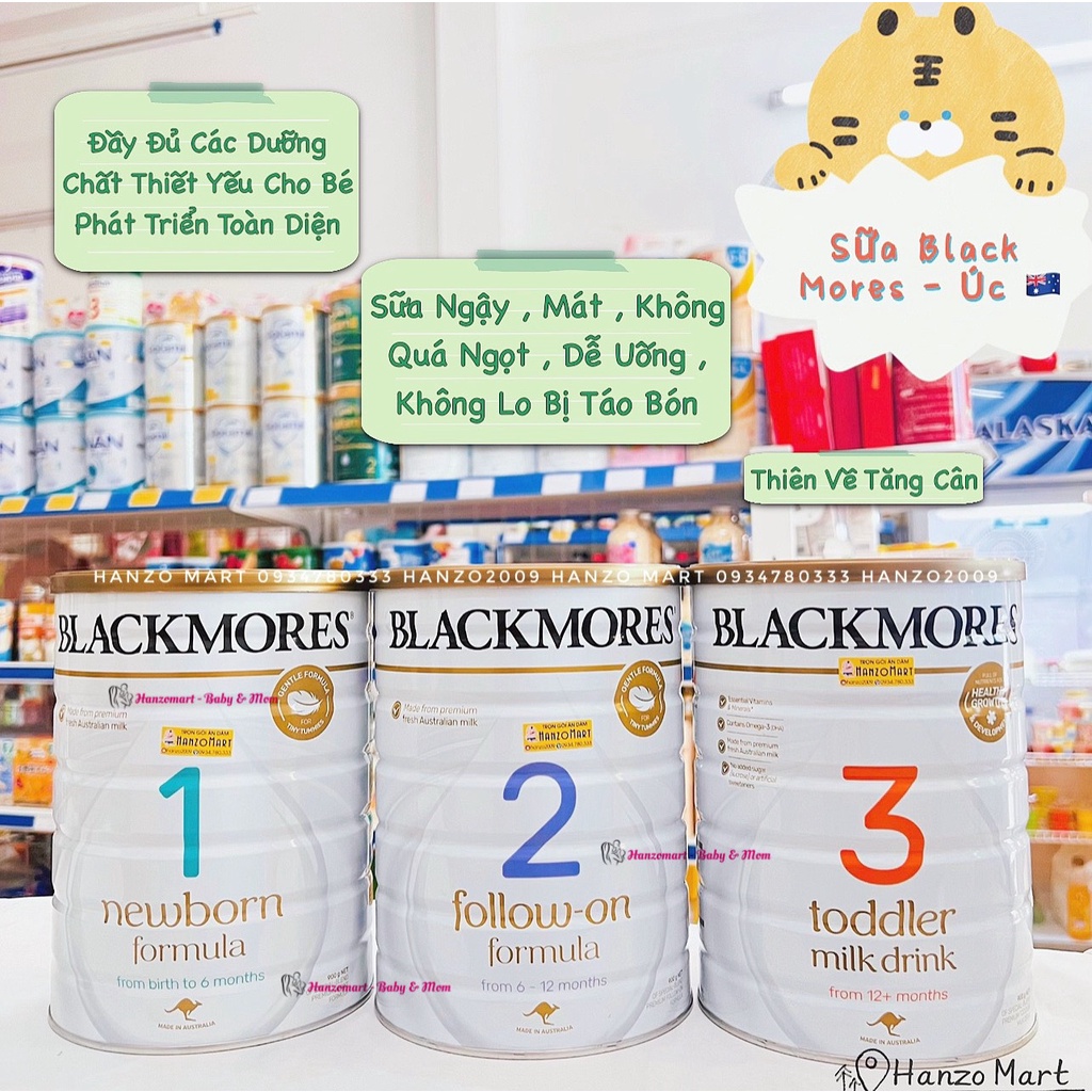 Sữa blackmore 900gr số 1,2,3 hàng của Úc, Date mới - sữa Blackmores mẫu mới nhất