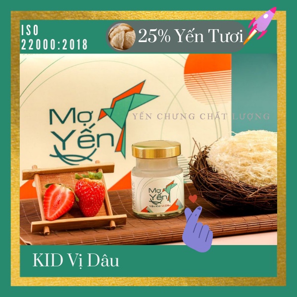 Yến chưng cho bé Kid Vị Dâu nhà MỢ - Chứa 25% thành phần yến sào đậm đặc - YẾN CHƯNG CHẤT LƯỢNG
