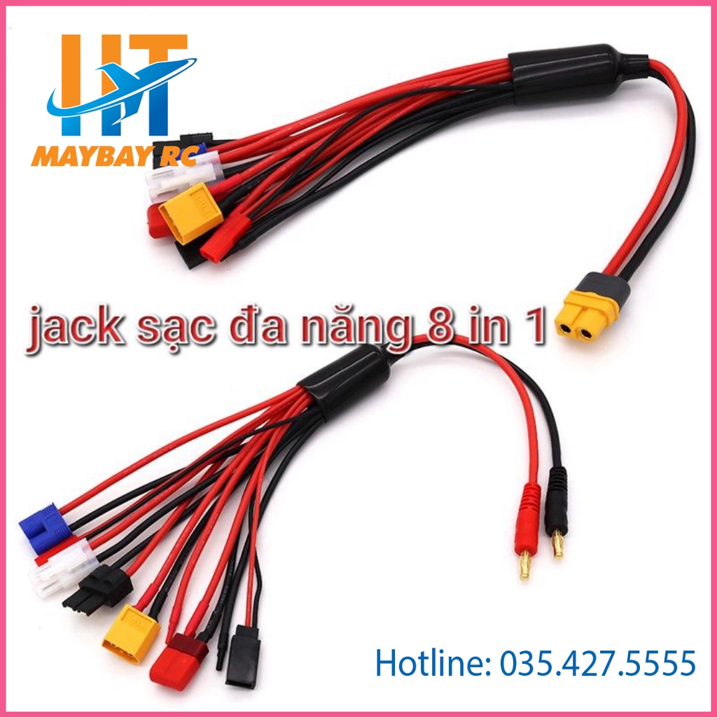 Bộ Jack đa năng 8in1 cho bộ sạc pin các loại