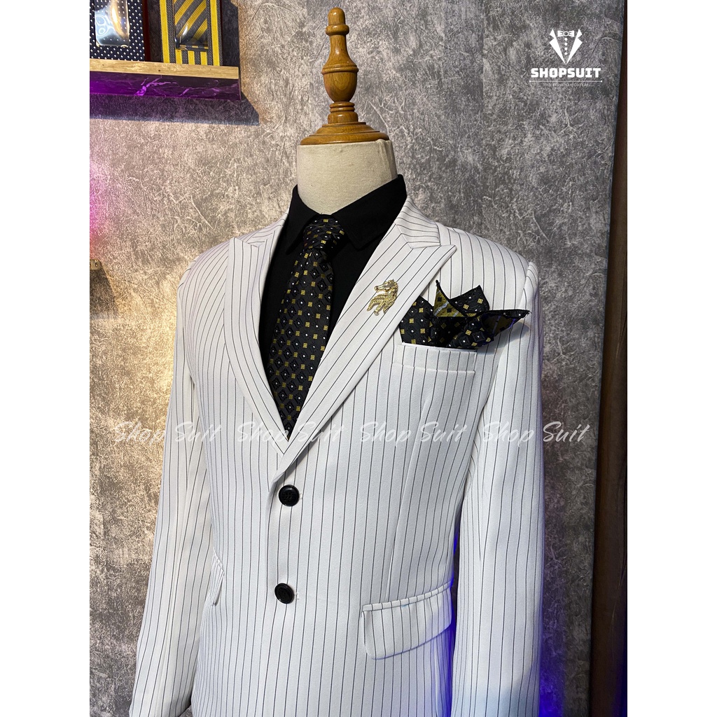 Vets nam Hàn Quốc kẻ sọc trắng-Shop Suit