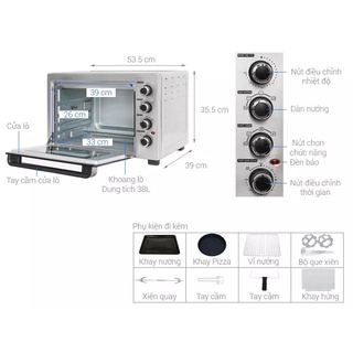 Lò nướng Sharp 38 lít EO-A384RCSV-ST