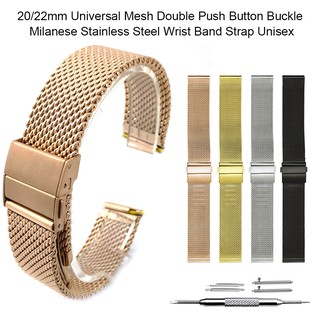 Dây Đồng Hồ Bằng Thép Không Gỉ Dạng Lưới Loại 20 22mm