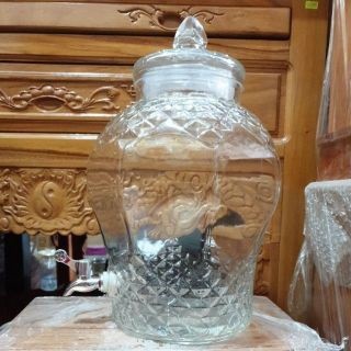 Bình thủy tinh ngâm sâm 15 lít có van