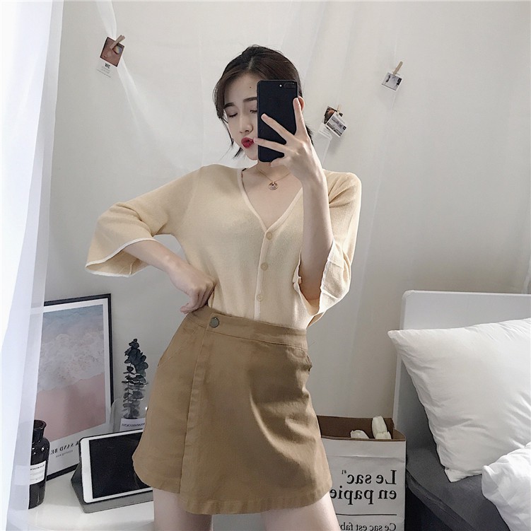 Quần Short Giả Váy Lưng Cao Dáng Chữ A | BigBuy360 - bigbuy360.vn