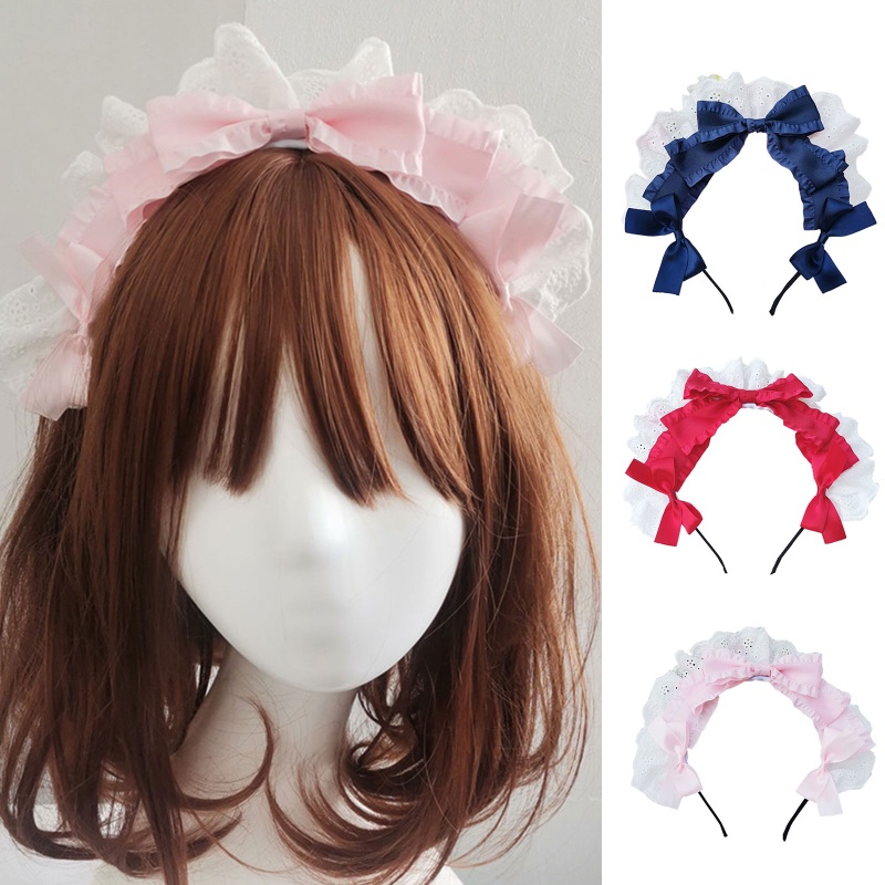 Cài Tóc Đính Nơ Ren Phong Cách Lolita Ngọt Ngào