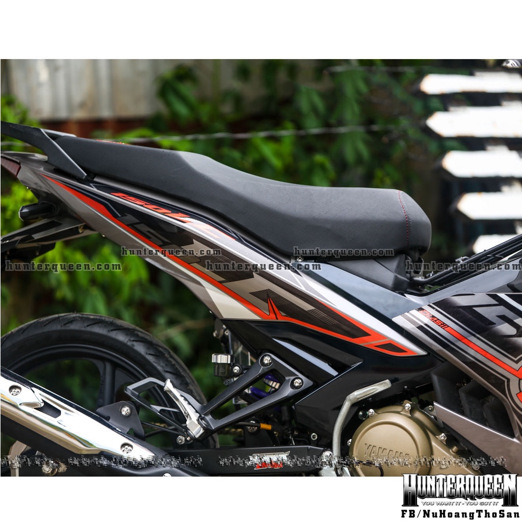 Tem rời cao cấp LC mới nhất hot 2022. Decal cam, dán xe Exciter 150 xám, mặt nạ đen. Chỉnh sửa hợp xe của khách