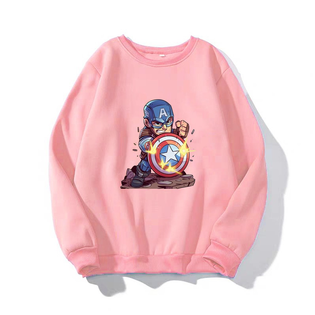 Áo sweater nam nữ in hình Captain America cực đẹp William - DS119 chất nỉ dày dặn, hợp làm áo cặp