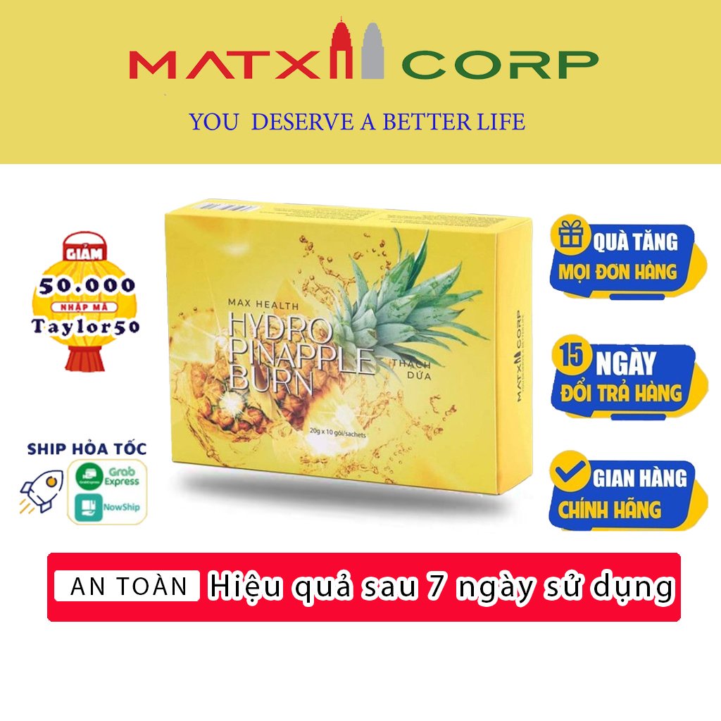 Chính hãng Thạch dứa giảm cân matxi corp thạch dứa Hydro Pinapple Burn giảm cân nhanh cấp tốc không phải thuốc