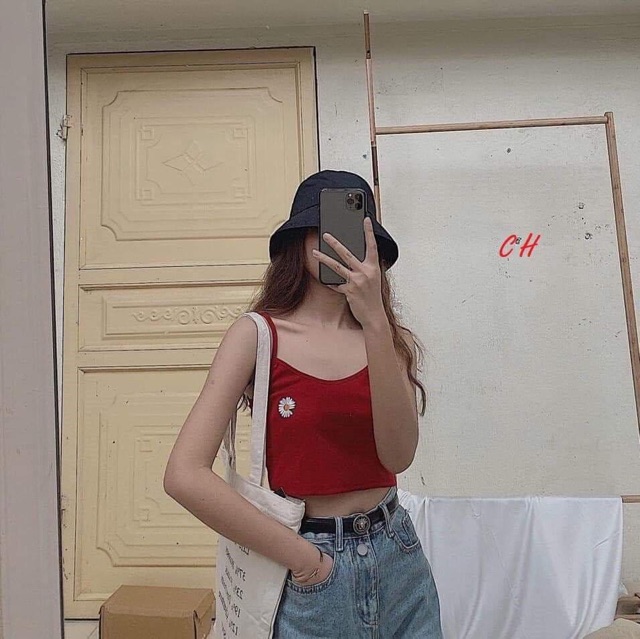 Áo 2 dây chạy viền hoa cúc COK877