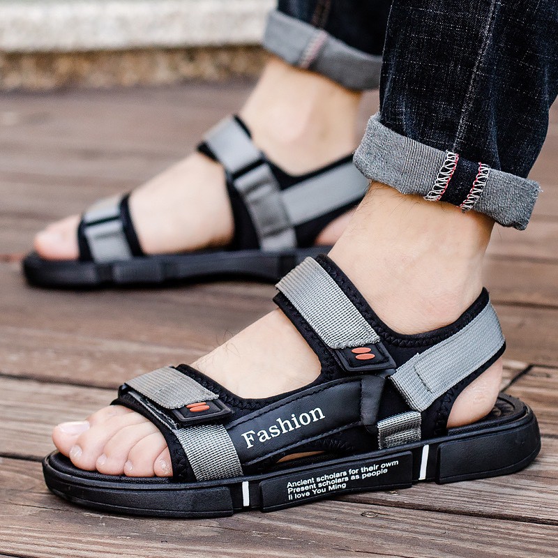 Dép sandal nam Fashion 2 quai dù  - xăng đan học sinh Fashion dễ đi dế phối đồ