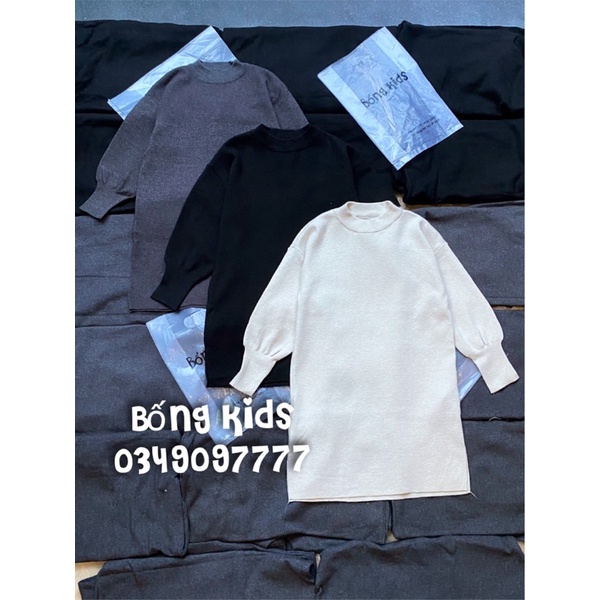 Váy Len Bé Gái Dáng Suông Tay Bồng ZR