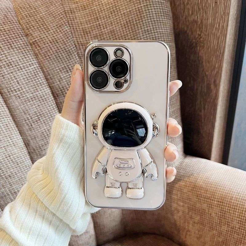 Space Astronaut Folding Stand Phone Case For iPhone 11 11 Pro 11 Pro Max iPhone X XS XR XS Max iPhone 6 6s Plus 7 Plus 8 Plus Soft Silicone Cover