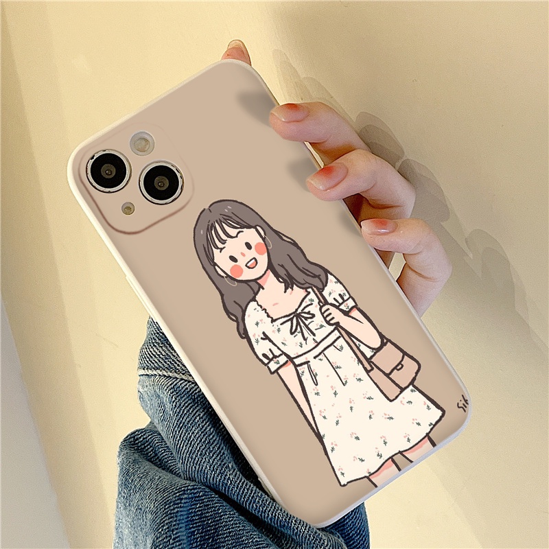 Ốp Iphone hot trend cô gái váy hoa ốp lưng 13promax 11 promax 12 pro max 6 6plus 7 plus 8 x xr xsmax