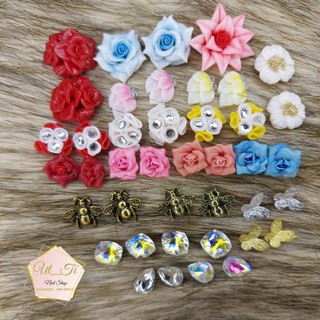 hoa bột mỹ nail( hồng mini) 0.6-0.8cm