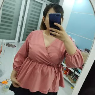 Bigsize Áo peplum tay lỡ (có hình thật)