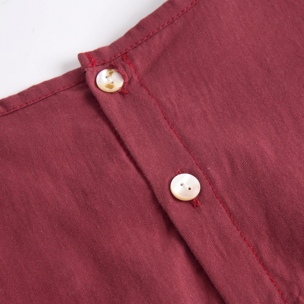 Bộ Đồ Cotton Liền Thân Sanlutoz Dài Tay Thiết Kế Màu Đỏ Đáng Yêu Cho Bé Gái Sơ Sinh