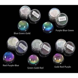 Phụ kiện nail, Bột nhũ trang trí móng, resin hiệu ứng cầu vồng, trang trí nail