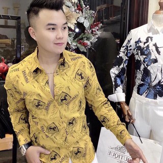 Áo sơ mi nam phối họa tiết khiên ngựa cực đẹp chuẩn thời trang hàng shop