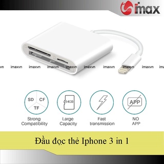 Đầu đọc thẻ 3 in 1 TF, SD, CF cho Iphone, Ipad
