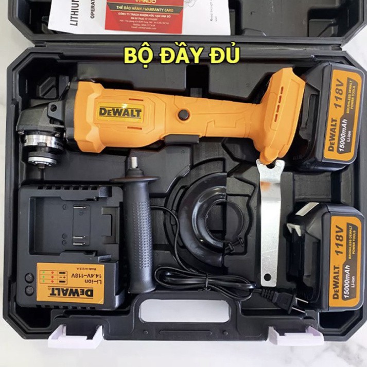 [Cao Cấp] Máy cắt pin Dewalt 118v Không chổi than kèm 2Pin