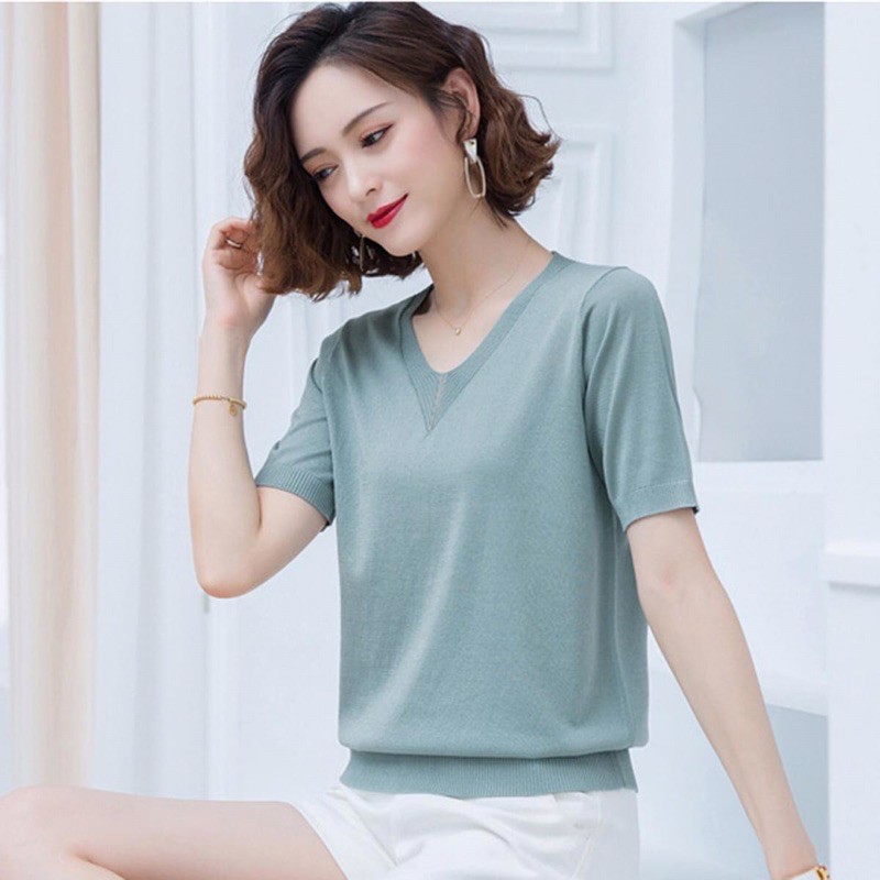 Áo cộc tay nữ mongtoghi, áo dệt kim mongtoghi (ANM002)