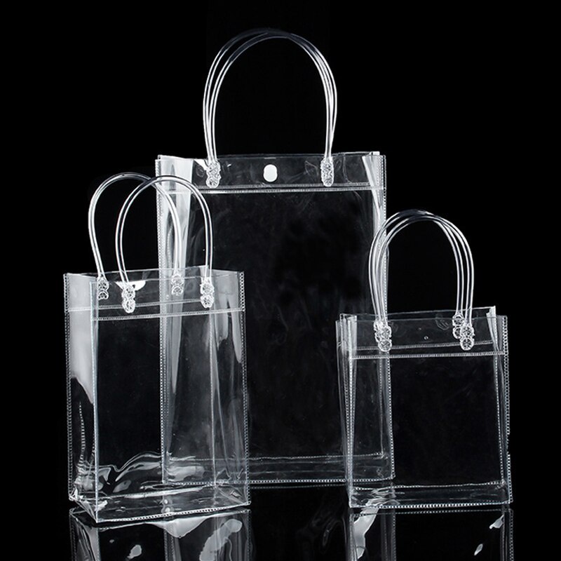 Túi chống nước 1pc Clear Tote, Túi mua sắm trong suốt PVC, Túi xách đeo vai, Túi lưu trữ du lịch môi trường Túi đựng giày