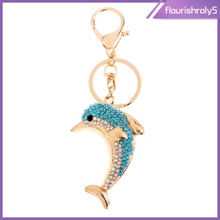Móc Khoá Hình Cá Heo Đính Đá Lấp Lánh