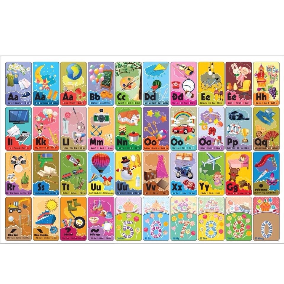 Bộ thẻ học thông minh 36 hoặc 44 thẻ cho bé