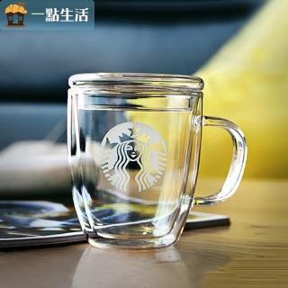Một cuộc sống nhỏ Starbucks👉👉Cốc Thủy Tinh Trong Suốt Hai Lớp Chịu Nhiệt Có Nắp Đậy