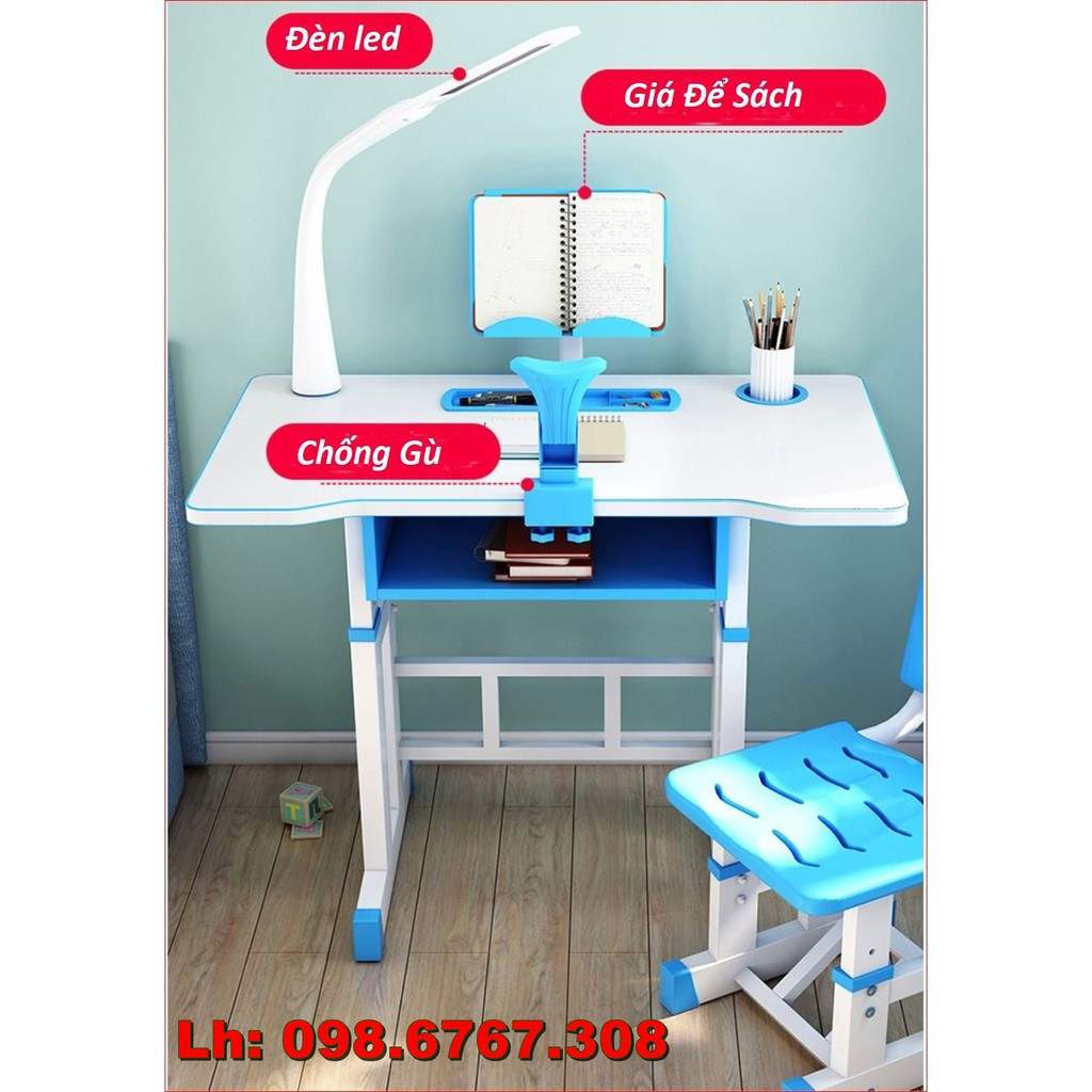 Bàn học sinh 5 tuổi, mầm non, lớp 1 chống cận, chống gù, có giá để sách, Ipad | BigBuy360 - bigbuy360.vn