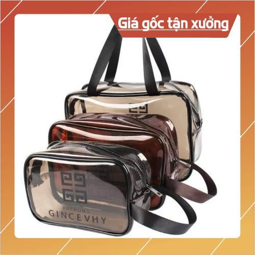 Set 3 túi nhựa trong tiện lợi cho các bạn gái mang theo khi đi lu lịch