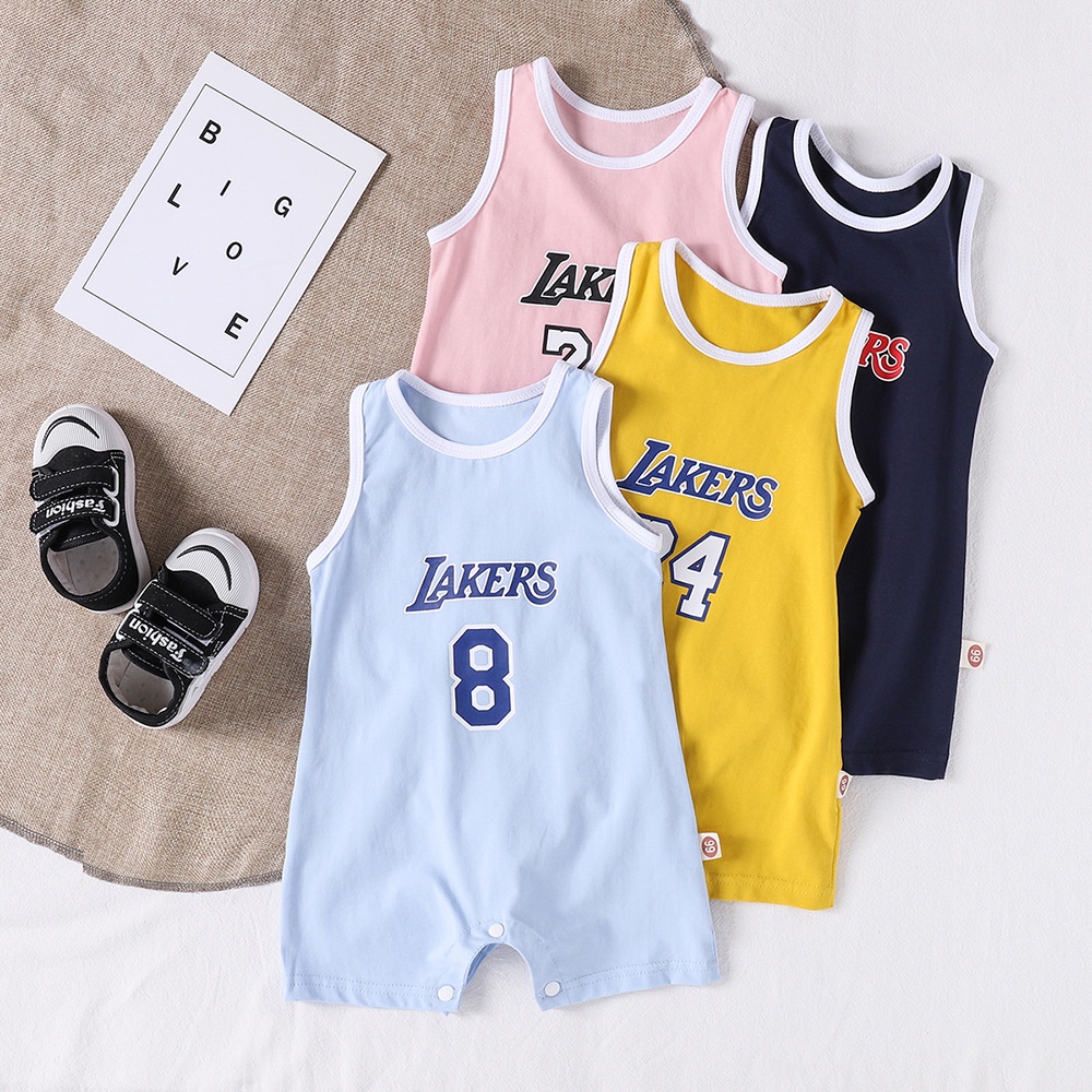 Bộ áo liền quần sát nách có gân cho bé gái