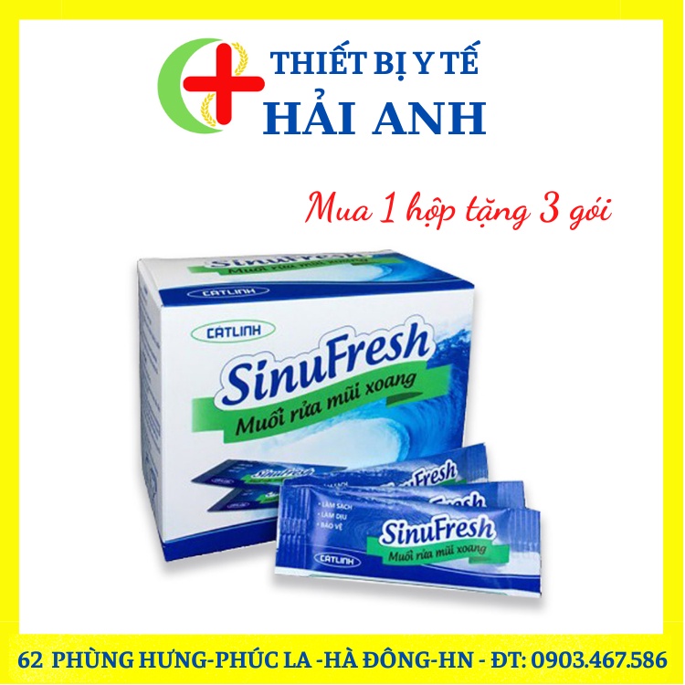 [Mua 1 tặng 3]Hộp 50 Gói Muối Rửa Mũi Xoang Cát Linh Sinufresh