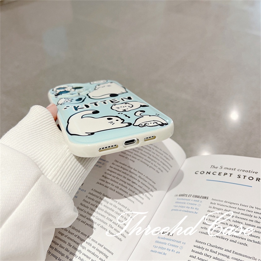 Ốp Điện Thoại TPU Mềm Đệm Khí Chống Rơi In Hình Mèo Cho iPhone 14 13 12 11 Pro Max SE 2020 X Xr Xs Max 8 7 6 6s Plus