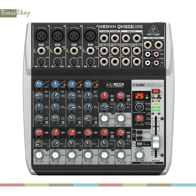 [Mã ELHACE giảm 4% đơn 300K] Mixer USB 12 Cổng kèm hiệu ứng Behringer QX1202 USB