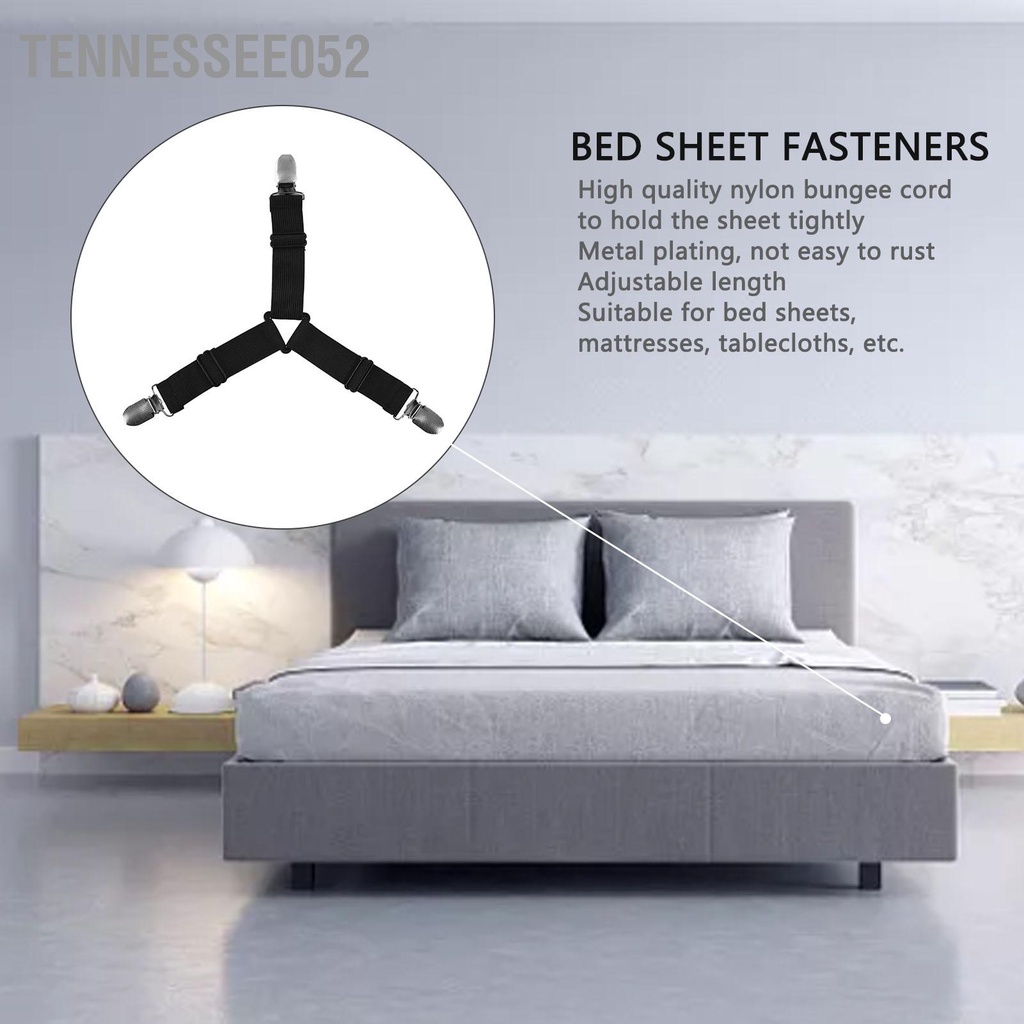 Tennessee052 4 cái Chốt tấm trải giường Chiều dài Có thể điều chỉnh Chống trượt rỉ sét Hoạt động đơn giản nệm