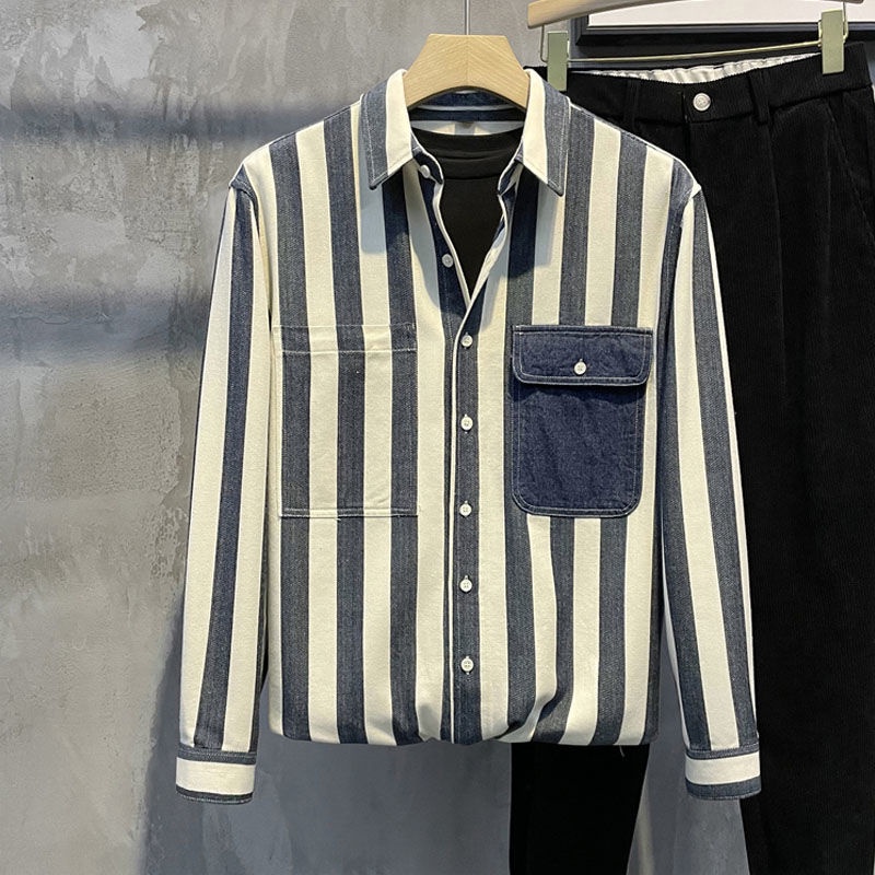 Áo Sơ Mi Nam Dài Tay Sọc Dọc Nhiều Màu Sắc Thời Trang