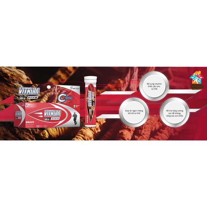 🥃Viên sủi Vitrum bổ sung Đông trùng hạ thảo🥃