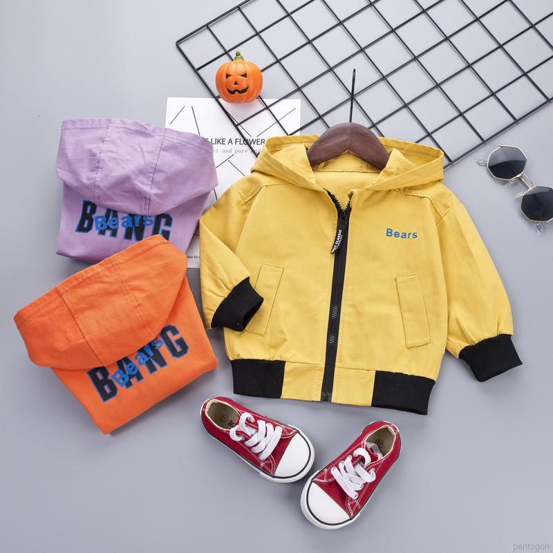 Áo khoác hoodie kéo khóa in chữ cho bé trai