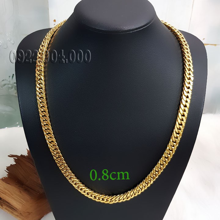 Dây chuyền nam, dây chuyền xích bảng cạnh vuông màu vàng DZ1522.