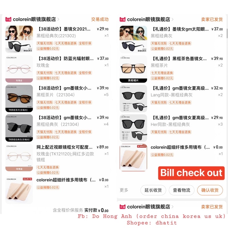 Kính mát Colorein chống tia UV400