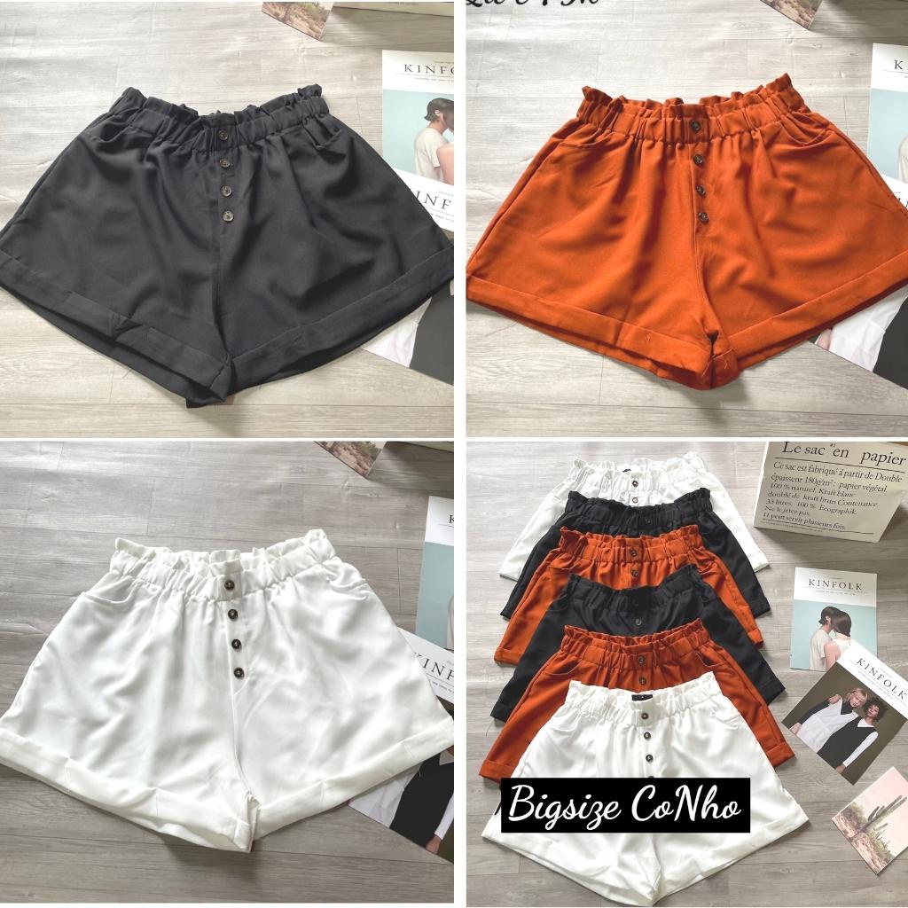 Quần đùi bigsize nữ lưng thun họa tiết nút, Quần short nữ big size QLT | BigBuy360 - bigbuy360.vn