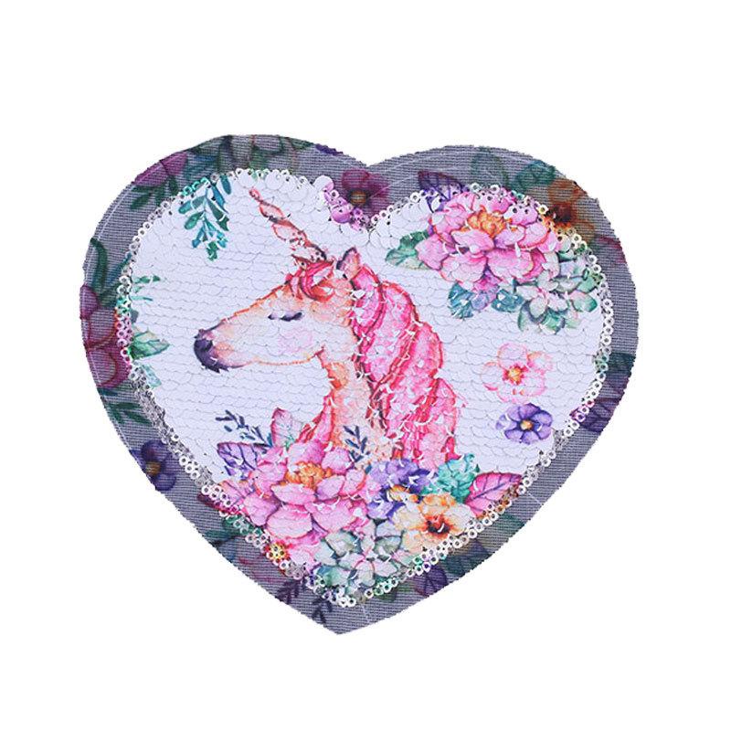 Miếng Dán Quần Áo/Giày/Túi Xách Hình Kỳ Lân Đính Kim Sa Lấp Lánh Xinh Xắn