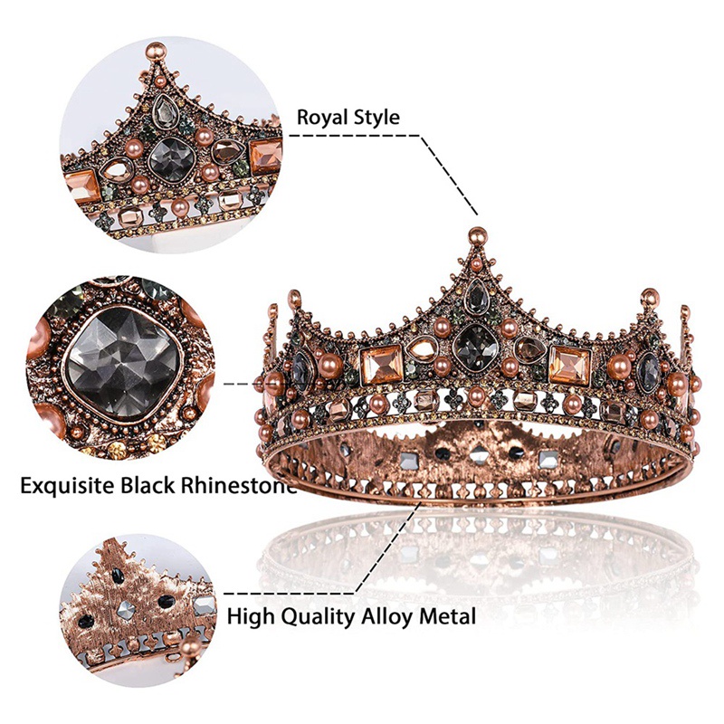 Vương miện đính đá phong cách Baroque dành cho nam#K0