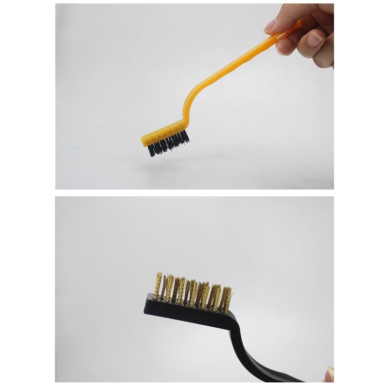 Bộ 3 Bàn Chải Sợi Dây Vệ Sinh Bếp Ga Với Tay Cầm Cong