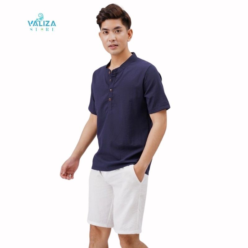 [TẶNG 1 KHẨU TRANG] Áo Đũi Nam Cổ Tàu Ngắn Tay Đẹp Cao Cấp VALIZA |AD63| | BigBuy360 - bigbuy360.vn