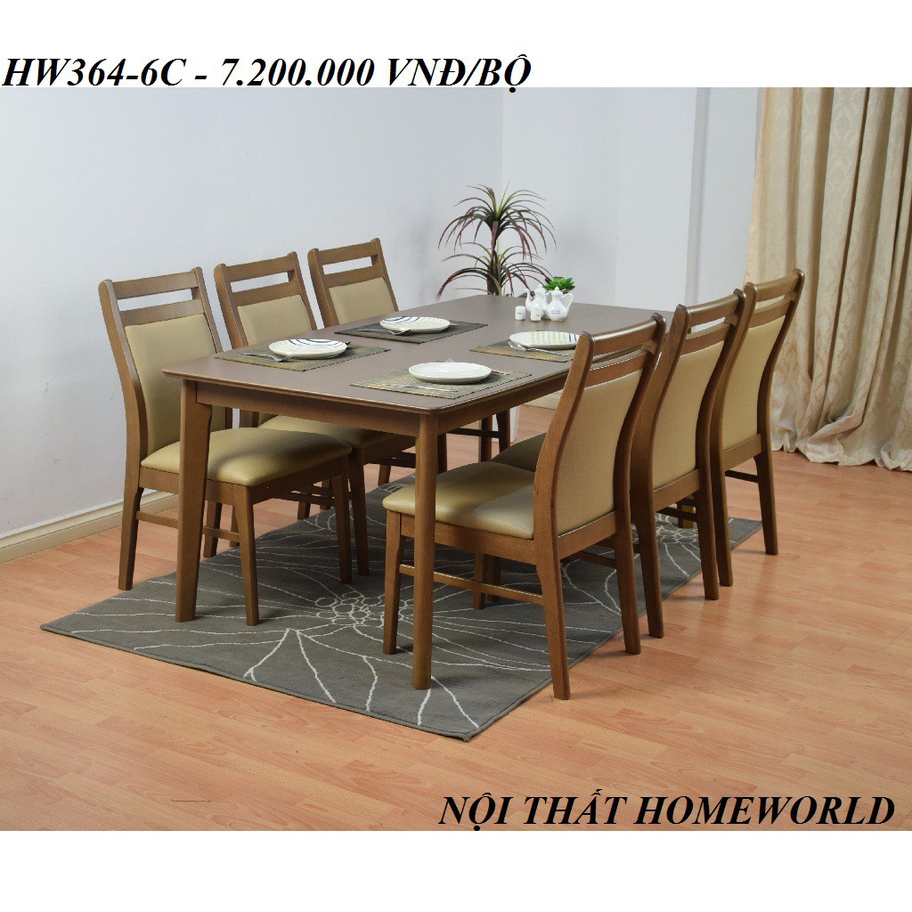 HW364-6C BỘ BÀN ĂN 6 GHẾ - NỘI THẤT HOMEWORLD