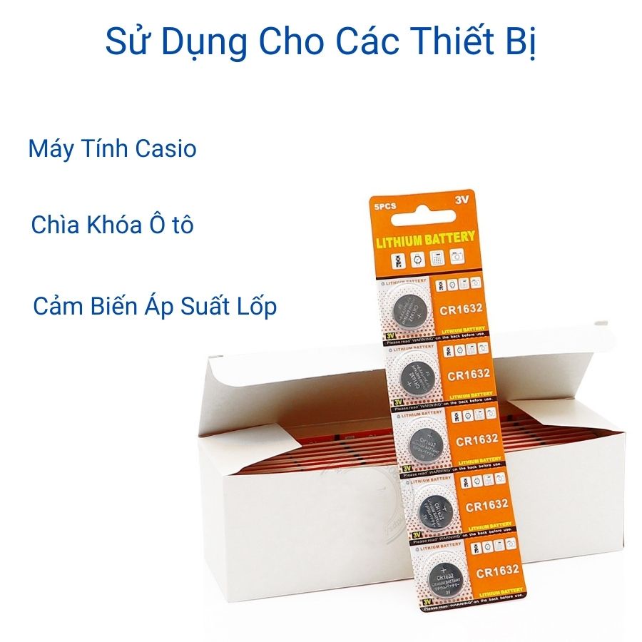 Pin cúc áo Cr1632 thay thế cho cảm biến áp suất lốp đồng hồ casio chìa khóa ô tô dòng pin Lithium 3V Mitauto