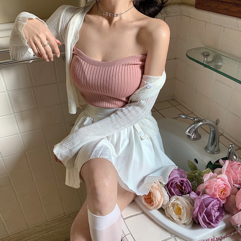 Cocory vn Áo ống phong cách Hàn Quốc quyến rũ 8 màu sắc lựa chọn