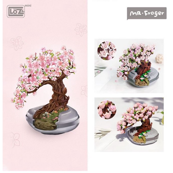 Đồ chơi mô hình xếp hình lắp ráp bó hoa Sakura Sen đá LOZ 1661 1662
